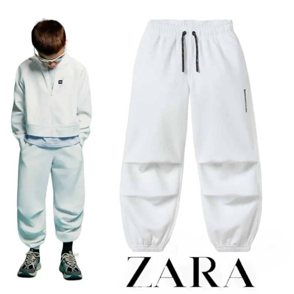 ZARA Kids | White | PLUSH PARACHUTE PANTS